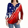 thumbnail image 2 of Summer Tops For Women, T Shirt Print Button 3/4 Sleeve 4Th Of July Basic V-Neck Regular Top Valentine Day Shirts Women Tops Long Tank Tunic Western Tops Blouses Tunic Tops (L, Wine) Unbranded, 2 of 5