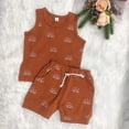 thumbnail image 3 of SUNSIOM Bébé 2 Pièces Ensemble Débardeur Imprimé + Short pour Enfants Garçons Filles, 3 of 9