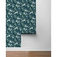 thumbnail image 4 of NextWall  Vintage Floral Peel and Stick Wallpaper 20.5 in. W x 18 ft. L - Teal, 4 of 8