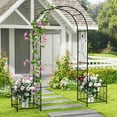 thumbnail image 4 of Gymax 86'' Arch Trellis for Climbing Plants w/ Planter Boxes Roses Vines for Wedding, 4 of 10