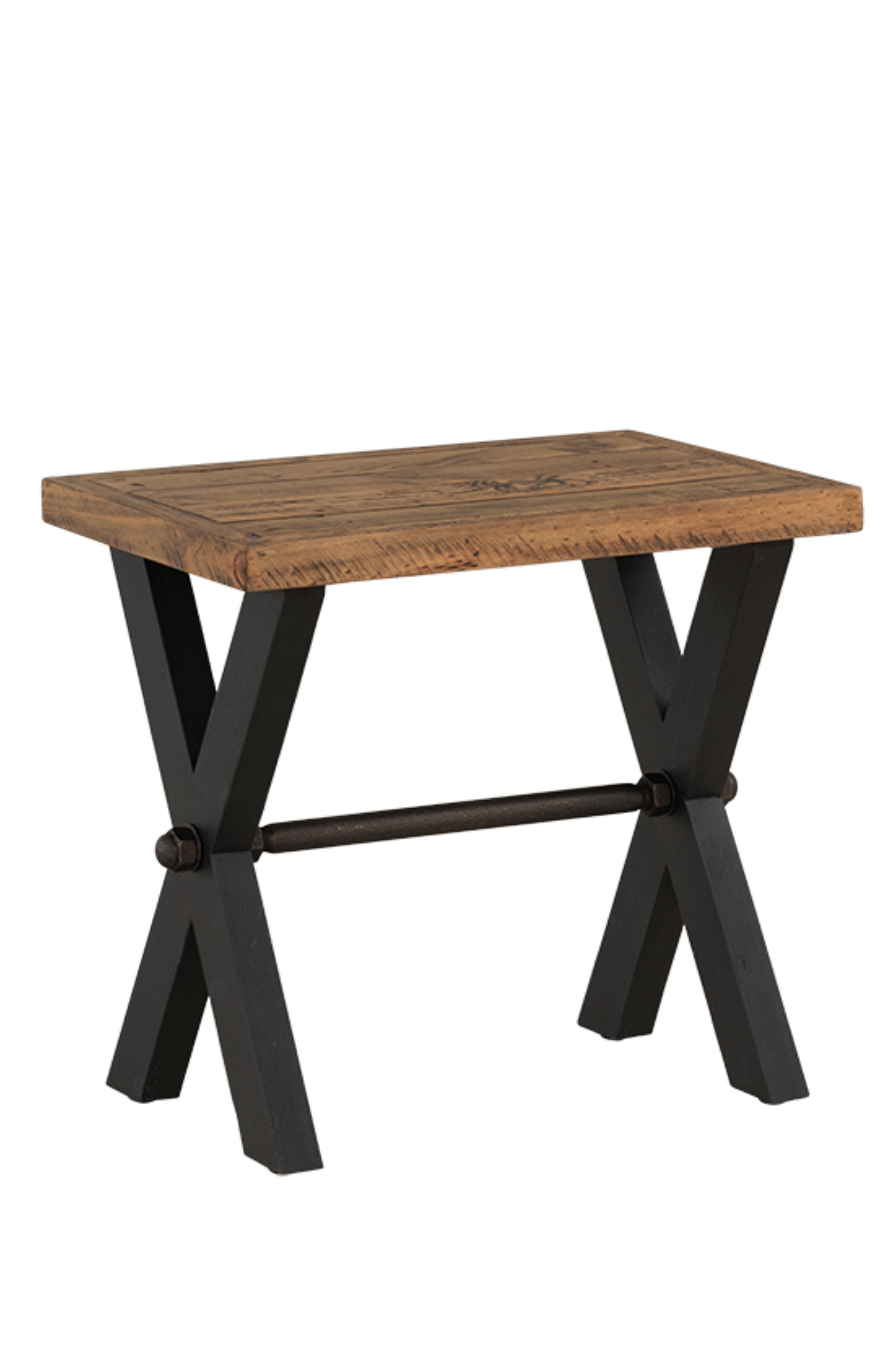 Cortesi Home Austin Farmhouse End Table, Solid Reclaimed Wood with
