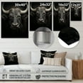 thumbnail image 4 of Designart "Ashen Bison Noble Antlers" Animals Bison Metal Wall Art Prints, 4 of 5