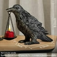 thumbnail image 2 of PYAN-Gothic Home Decor Fake Crow Light Holder Raven Lamp Tealight Candle Holder Resin Statue Half Silver, 2 of 4