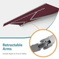 thumbnail image 4 of 10' x 8' Motorized Retractable Awning Sunshade Canopy with Remote Control for Patio Deck Yard (Burgundy), 4 of 8