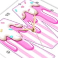 thumbnail image 3 of 3dRose, Cute Image Of Candy Pink Stripe Monogram M, 15x15 Wall Clock, 3 of 8