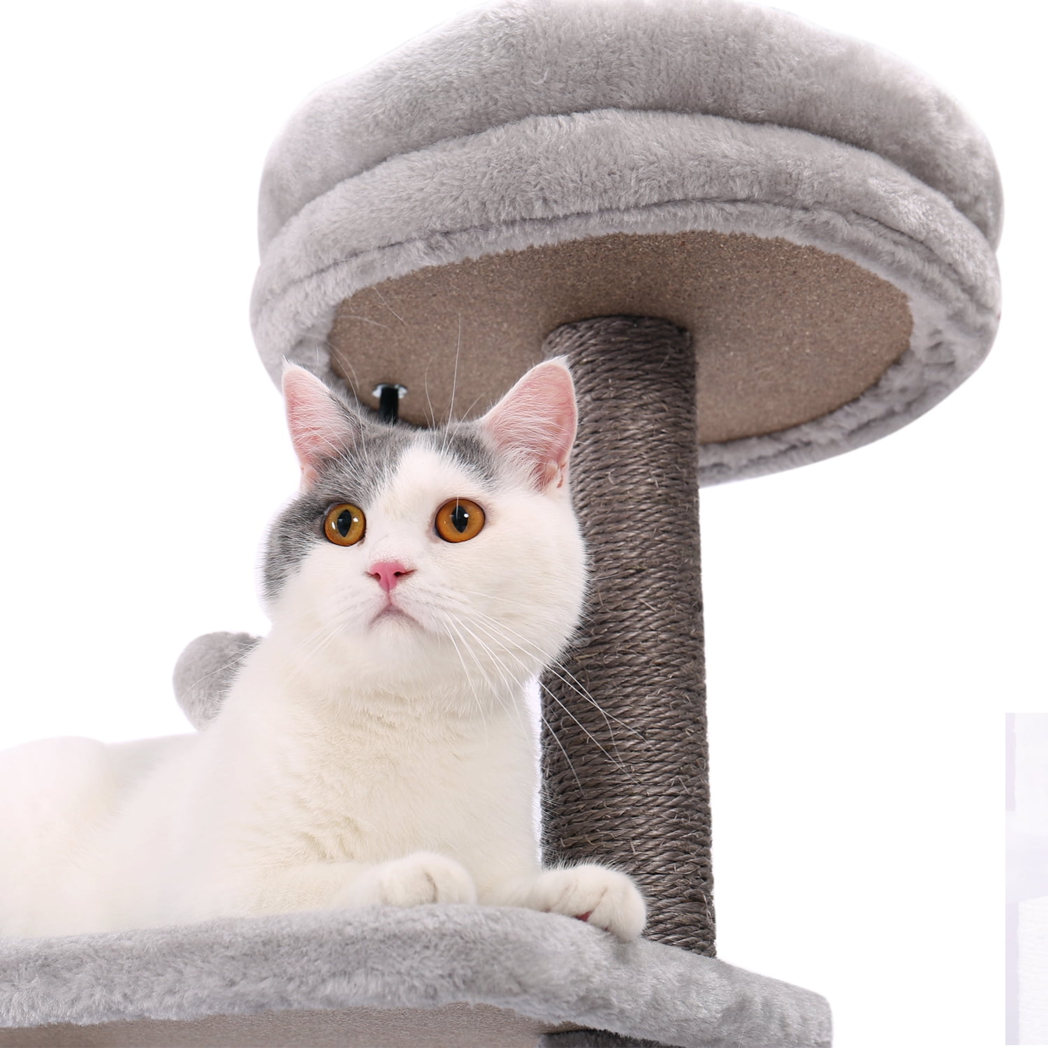 Kadyn 57" Cat Tree Condo, 4 Levels Platform Cat Tower for Large Cats with Fully Scratching Posts, Hammock, Padded Perch Cat Tower for Indoor, Gray