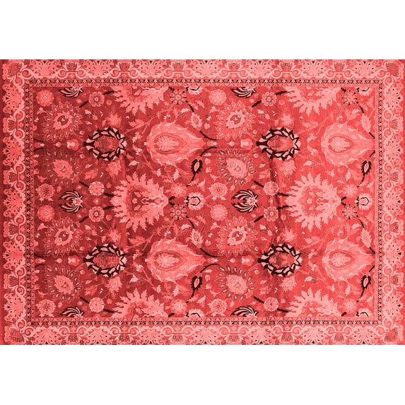 Ahgly Company Indoor Rectangle Oriental Red Industrial Area Rugs, 8' x 10'