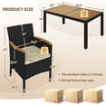 thumbnail image 3 of Topeakmart 7-Piece Outdoor Rattan Dining Set with Wood Top Table & 6 Armchairs, Black/Beige, 3 of 7