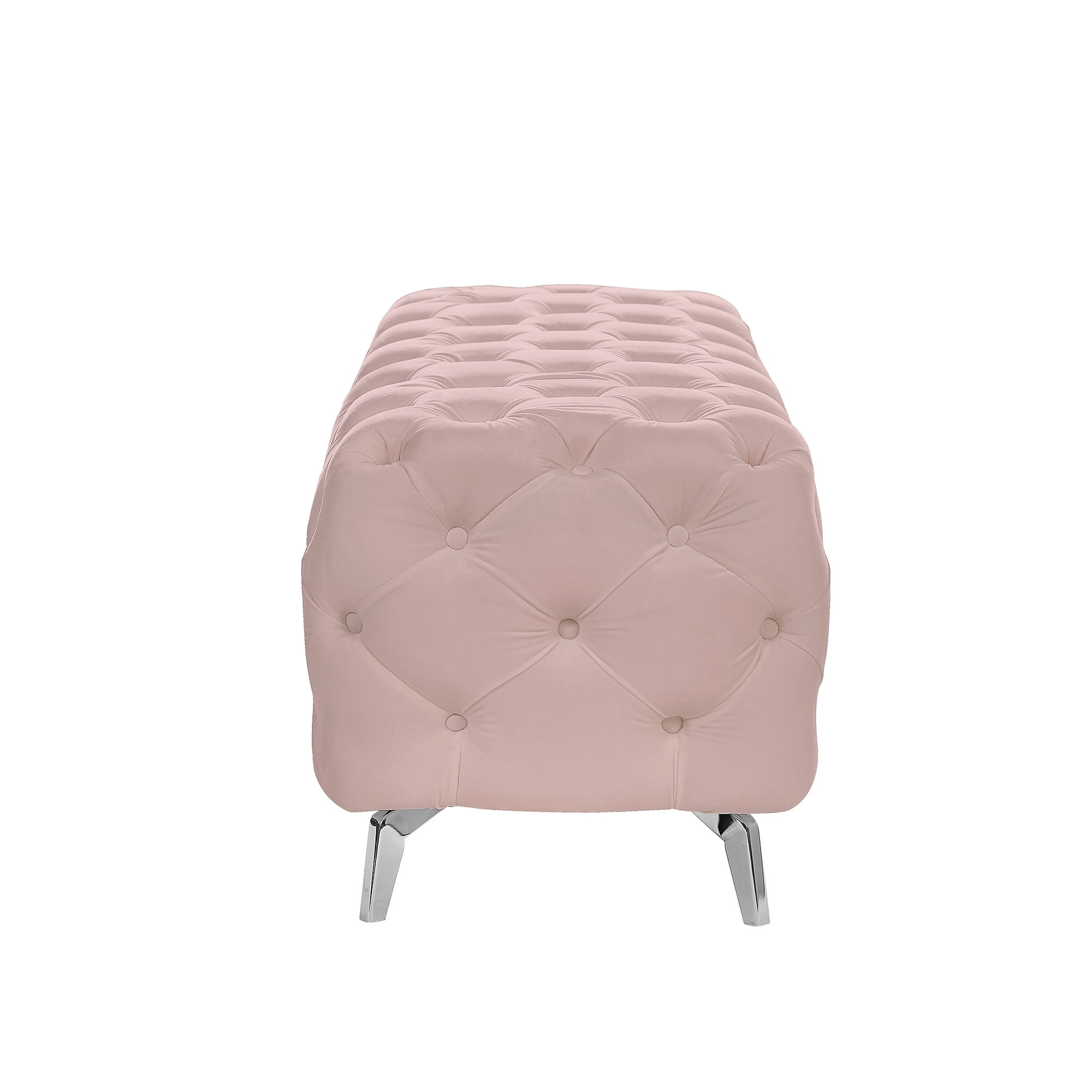 Kepooman 51 Inches Modern Velvet Bedroom Bench, Button-Tufted Upholstered Ottoman End of Bed Bench for Entryway Living Room Bedroom, Pink Kepooman 51 Inches Modern Velvet Bedroom Bench, Button-Tufted Upholstered Ottoman End of Bed Bench for Entryway Living Room Bedroom, Pink