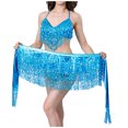 thumbnail image 6 of Sexlip Womens Belly Dance Costume Top And Skirt Set Sequin Design Sparkly Fabric Relaxed Silhouette for Themed Events Blue Free Size, 6 of 8