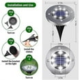 thumbnail image 5 of Solar Ground Lights ,8 LED Garden Lights Patio Disk Lights In-Ground Outdoor Landscape Lighting for Lawn Patio Pathway Yard Deck Walkway 12 Pack, 5 of 9