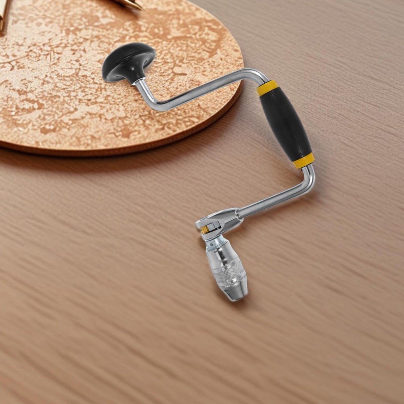 Portable Hand Crank Drill with Swing Arm Carpenter Bit Support Hand Tool for Accurate Drilling In Various Materials