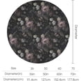 thumbnail image 6 of Vintage Floral Tablecloth, Black Pink Flower Rose Gothic Garden with Beautiful Blooming Roses Table Cover for Mother''s Day Picnic Holiday Tea Party Decoration 60x60in, 6 of 6