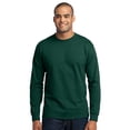 thumbnail image 4 of Port & Company Men's Tall Long Sleeve 50/50 Cotton/Poly T Shirt 3XLT Dark Green, 4 of 5
