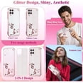 thumbnail image 3 of for Samsung A42 5g Case Clear Glitter Sparkle Aesthetic Samsung Galaxy A42 5g Phone Case Silicone TPU Soft Flower Transparent Shockproof Cover Purple Slim (Silver-Pink), 3 of 14