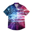 thumbnail image 5 of Men's 250Th Anniversary Usa Shirt Short Sleeve Patriotic Flag Star Printed Button Summer Beach Dressy Independence Day Shirts, 5 of 6