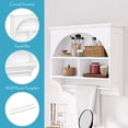 thumbnail image 4 of RiverRidge Bristol Bathroom and Laundry Arch Wall Mount Storage Medicine Cabinet Shelf with Towel Storage Bar - White, 4 of 7