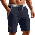 thumbnail image 2 of Dwellite Mens Shorts Casual Classic Fit Cotton Summer Beach Shorts with Elastic Waist and Pockets 2026 Navy M, 2 of 4