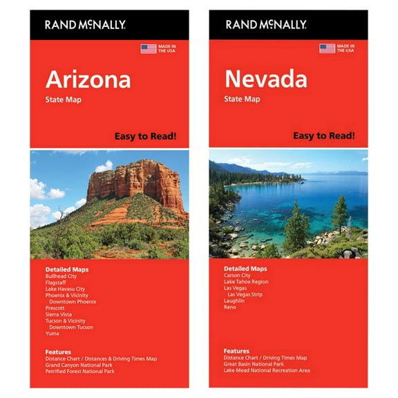 Rand McNally State Maps: Arizona and Nevada (2 Maps)