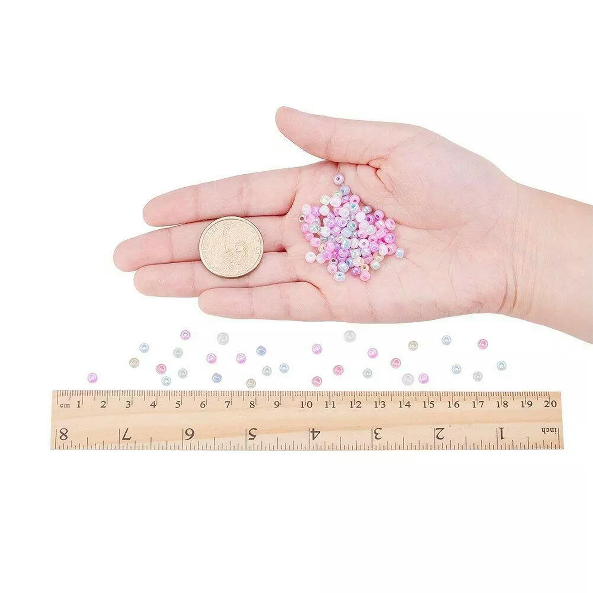 U8MO 6500pcs 6/0 Ceylon Pearl Luster Round Glass Tiny Beads Smooth Loose Spacer 3x4mm