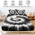 thumbnail image 5 of Full Size Fitted Sheet Set - Black Gray Ombre 3 Piece Bedding Sets 16" Deep Pocket Fitted Sheet with 2 Pillowcases Retro Abstract Tie-dye Tribal Boho Brushed Microfiber Hotel Luxury Bed Sheets, 5 of 9