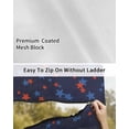 thumbnail image 6 of 4th of July RV Awning Sun Shade Screen 9'X7' Patriotic Stars Flag Mesh Sunscreen Red White and Blue Awning Shade Screen with Zipper UV Blocker Completed Kits Outdoor Canopy for RV Motorhome Camper, 6 of 7
