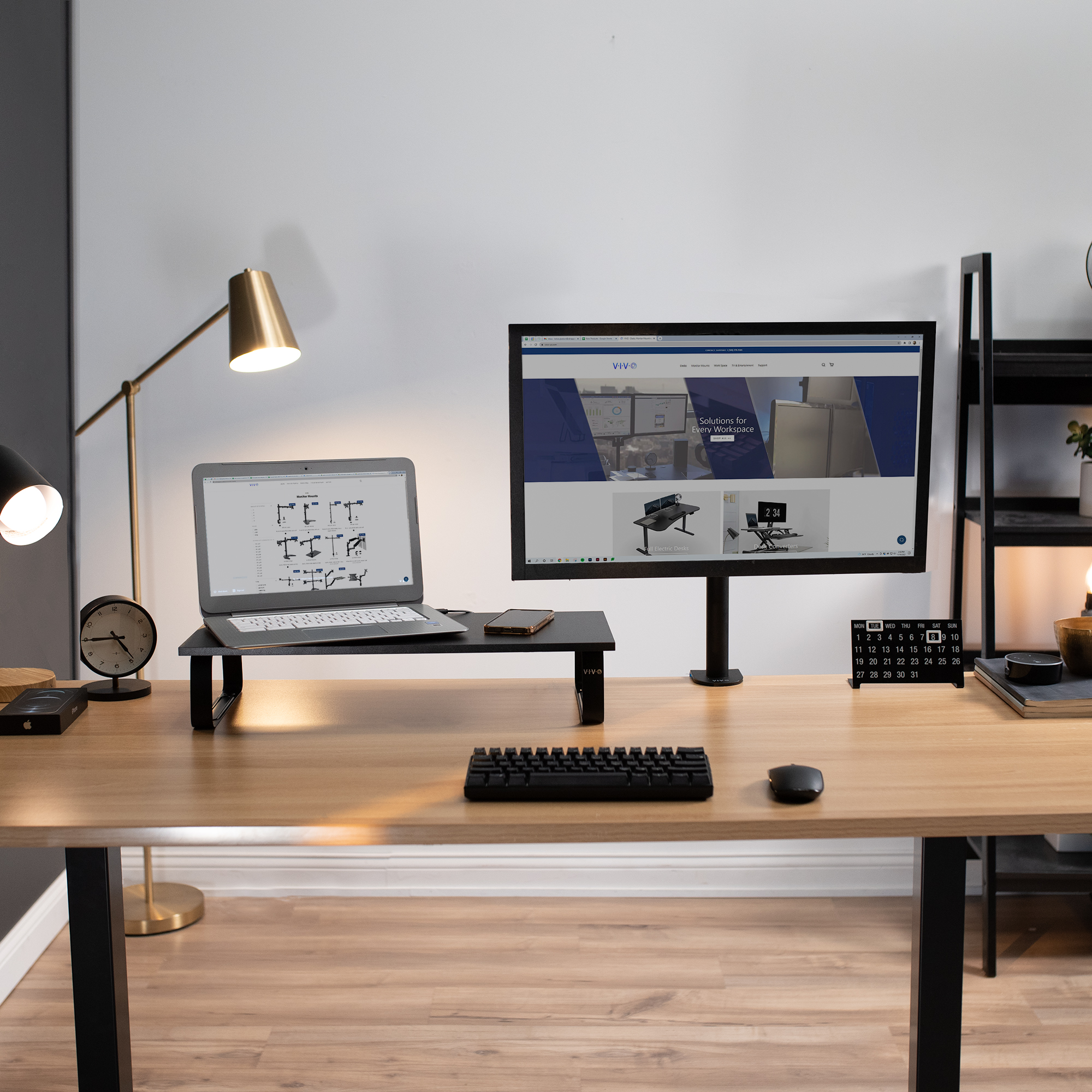 Vivo Black Wood 24" Monitor Riser Stand photo 2