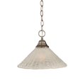 thumbnail image 1 of Toltec Lighting 10-BN-441 One-Light Chain Hung Pendant Brushed Nickel Finish with Italian Bubble Glass, 12-Inch, 1 of 1
