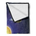 thumbnail image 2 of Space Soft Flannel Fleece Throw Blanket, Solar System Illustration Showing Planets Around Sun Harmony Galaxy Science Room, Cozy Plush for Indoor and Outdoor Use, 50" x 60", Multicolor, by Ambesonne, 2 of 5