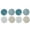 Turquoise Blue And Light Beige, variant on Woven Round Coasters 4.3 Inch Rose Pink Series 8 Pack For Drinks Tabletop Protection Home Kitchen Decor