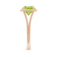 thumbnail image 3 of Angara Natural Peridot Ring - 2 ct Peridot Twist Rope Split Shank Ring in 14K Rose Gold for Women (Ring Size = 11.5), 3 of 8