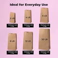 thumbnail image 2 of Fit Meal Prep 200 Pack 6 lb Brown Paper Lunch Bags, 11 x 6 x 3.5" Premium Kraft Paper Bags Bulk for Small Business, Recyclable Snack Sacks, Durable Grocery Bag for Food Storage, Packing, 2 of 7