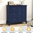 thumbnail image 4 of HLR Modern 32" Accent Cabinet 3 Drawers & Door, Wood Sideboard with Storage for Living Room Navy Blue, 4 of 7
