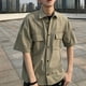 thumbnail image 5 of Camisa con cuello vuelto,Camisa de media manga para hombre, Camisa suelta para hombre, Camisa de media manga para niño, Diseño elevado, 5 of 8