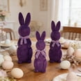 thumbnail image 4 of ZhyrZng 3pc Simulated Flocked Bunny, Adorable Easter Flocked Bunnies Figurine And Moss Rabbit Statues Featuring Vibrant Spring Colors For Desktop And Holiday Party Decorations, 4 of 7