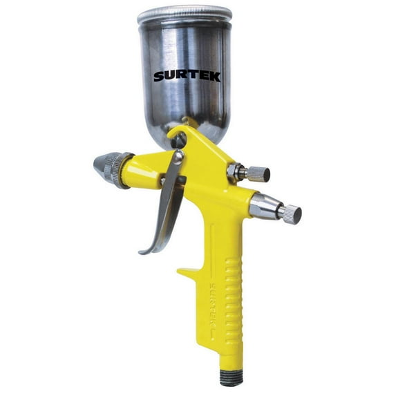 Surtek Mini Gravity Feed Spray Gun with Aluminum Cup 125 M, 72 Psi