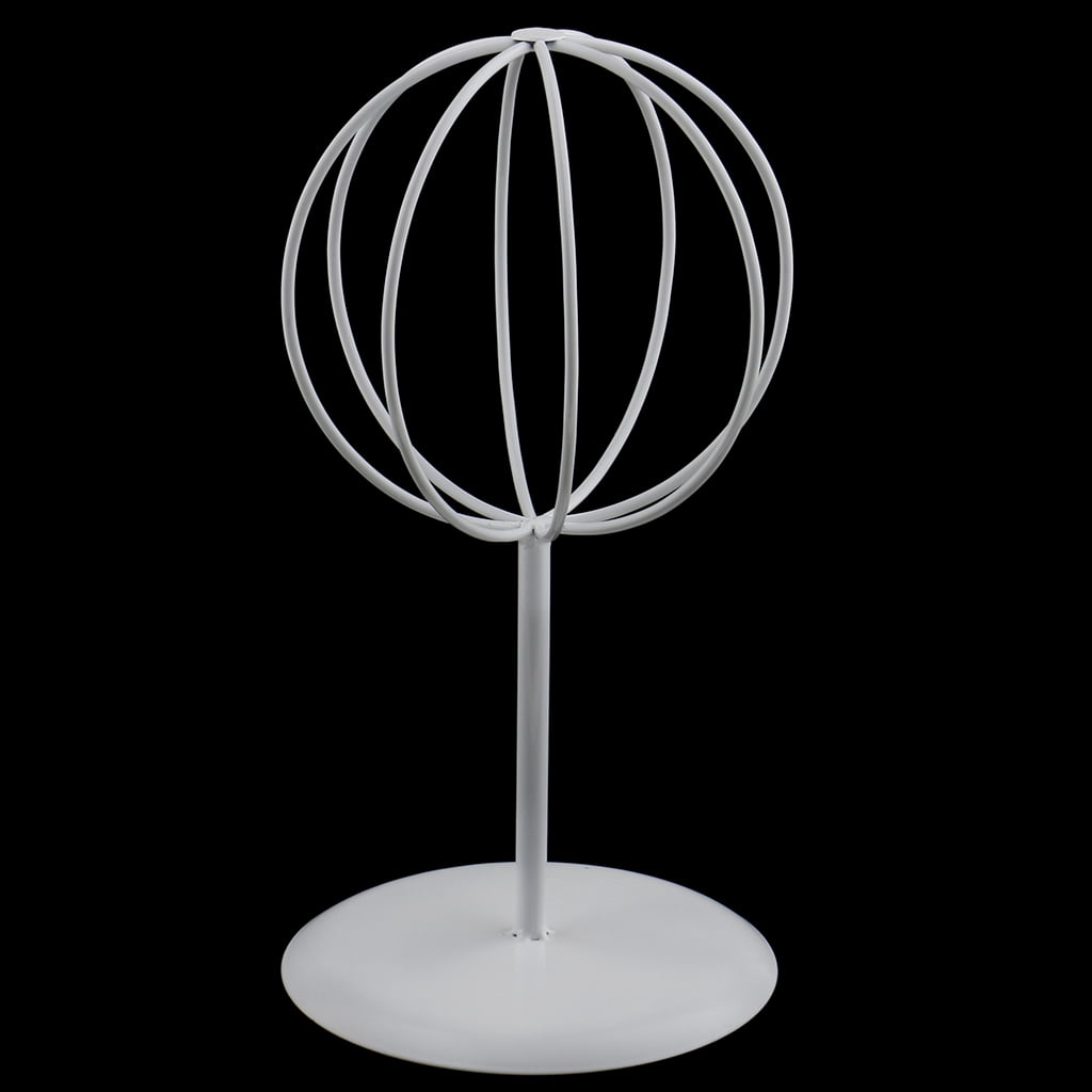 Free Standing Metal Hat Rack Holder Storage Display Stand White