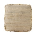 thumbnail image 5 of Laddha Home Designs Hand Woven Geometric Diamond Square Medium Pouf Ottoman - 18" - Brown, 5 of 6
