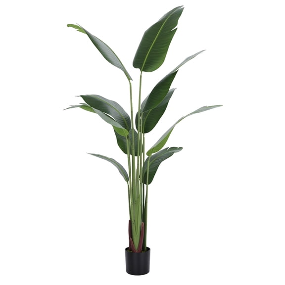 Plenkra 5.2FT Artificial Banana Tree, Home Decor Indoor Artificial Tree, Faux Tropical Banana Floor Plant with Pot, Tall Artificial Plants Indoor for Home Office Living Room Decor