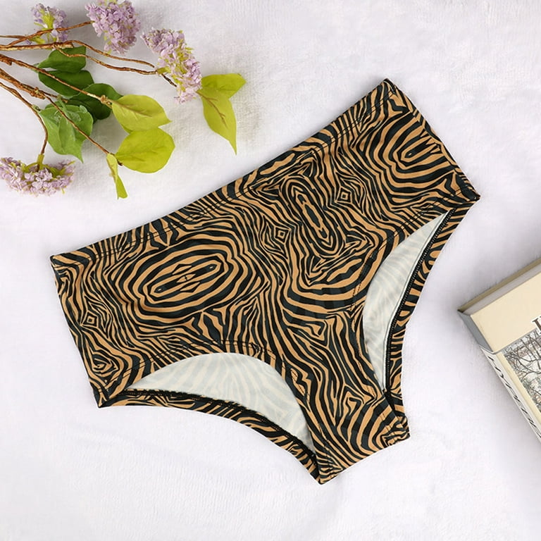 ZMHEGW Period Underwear For Women Leopard Print High Waist Tight Briefs  Boxer Seamless Breathable Women's Panties