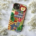 thumbnail image 5 of Cute Worm and Ladybug Phone Case, Colorful Patchwork Nature Design, Cute Apple and Butterfly Illustration iPhone Cover for iPhone 17 16 15 14 13 12 11 Plus Pro Max Mini, 5 of 6