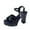 Black, variant on Low Heel Sandals for Women Casual Shoes High Thick Heels Sandals Closed Toe Ankle Strap Shoes White 5.5(36)
