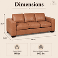 thumbnail image 6 of Naomi Home Freya Contemporary Oversized Genuine Leather Sofa by Naomi Home-Color: Tan, 6 of 10