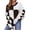 Black, variant on Herrnalise Women's Knitted Crop Tops Round-Neck Sweater Loose Autumn And Winter Long Sleeve Sweater Love Stitching Leisure Pullover Jumper Sweaters