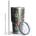 thumbnail image 2 of 30oz Multicolor Bigfoot and Text Pattern Tumblers Stainless Steel Tumbler with Lid and Straw,Vacuum Insulated Double Wall Travel Tumbler Cups Mug with Cleaning Brush for Coffee,Tea, 2 of 7