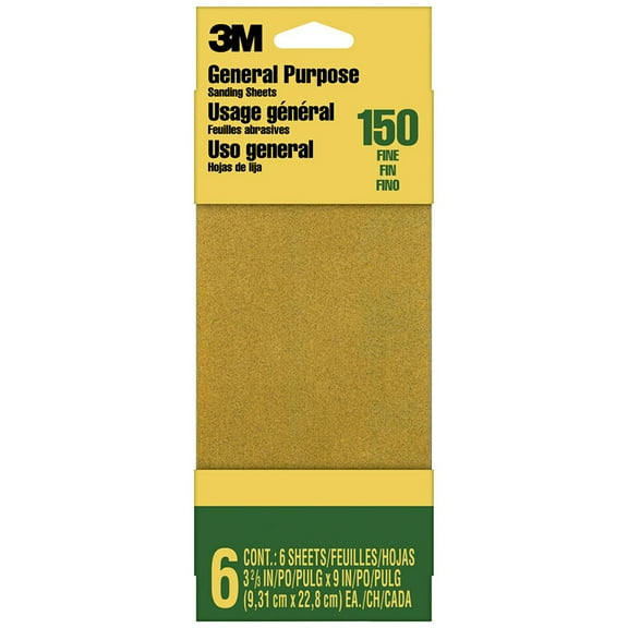 3M 9015 General Purpose Sandpaper Sheets, 3-2/3-in by 9-inch, Fine Grit