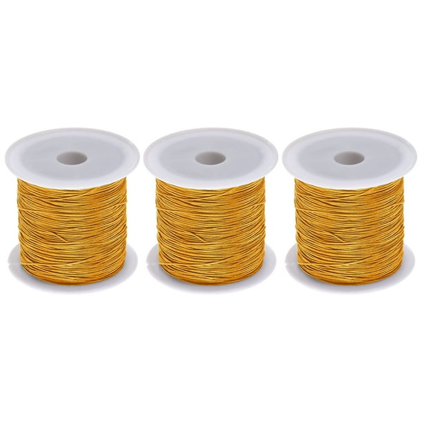 3 Rolls Nylon Beading Thread Knotting Cord 0.6mm 50 Yards Braided Nylon