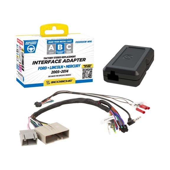 Scosche Wiring Harness w/ Steering Controls Compatible w/ 2005-16 Ford/Lincoln/Mercury FD5000SW-WM1