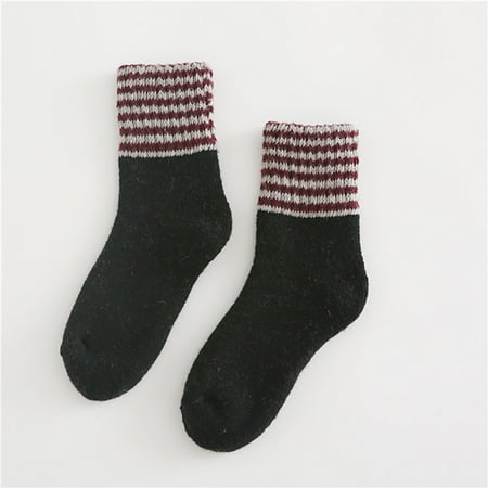 

2 packs* Christmas Socks Women 2020 New Winter Warm Striped Home Wool Socks For Women