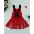 thumbnail image 4 of Qmyliery Christmas Halter Playsuit, Sleeveless Color Block Mesh Romper Red, 4 of 9
